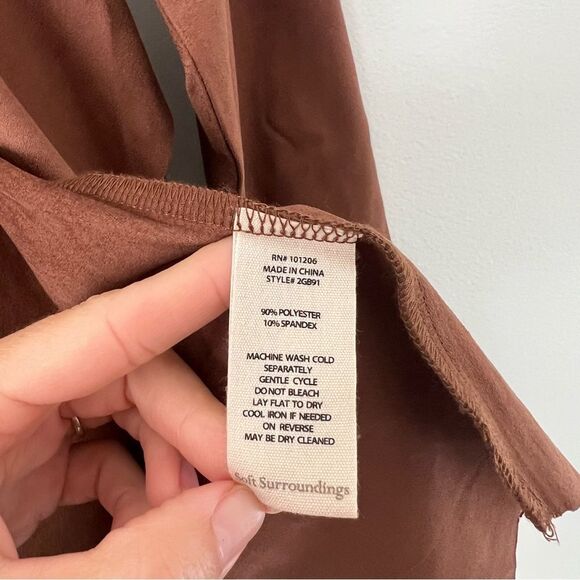 Soft Surroundings Shape Drape Faux Suede Brown Jacket Cardigan Size XS NWOT - Picture 11 of 11